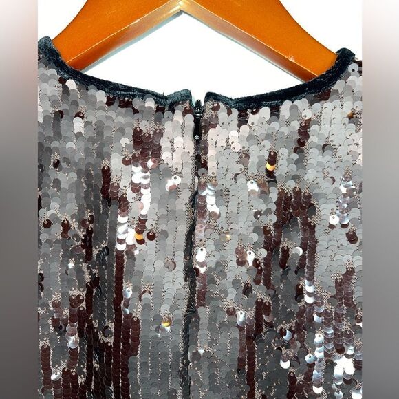 ZARA LIMITEDĀ EDITION SEQUIN DRESSāCHOCOLATEāBROWNāSIZEāMEDIUM - Picture 7 of 7